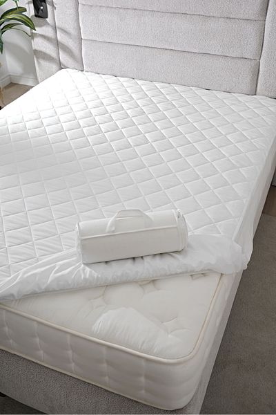 YASÜ Quilted Fitted Elastic Mattress Protector Sleeping Pad Silent Mattress Home Hotel Concept Fitted Sheet