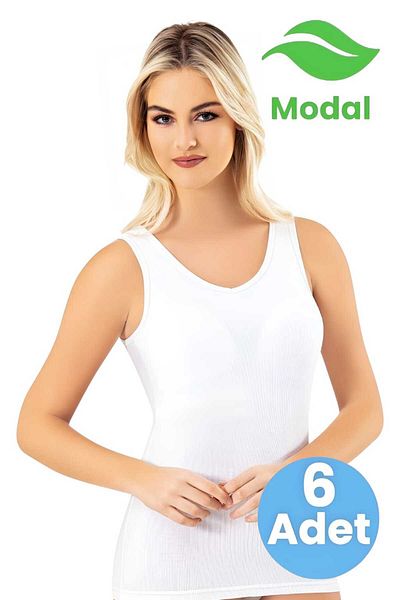 Tezzgelsin Women's 6-Piece Modal Camisole Thick Strap Padded Undershirt