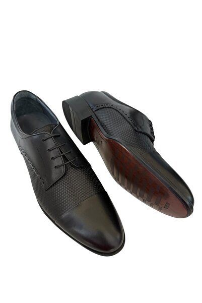 Liger Чоловічі класичні шкіряні черевики з шнурівкою ЧОРНІ