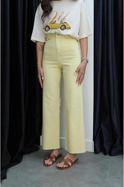 Havoş Κίτρινο Cropped Flare Jean