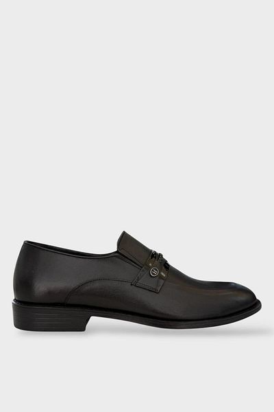 Liger Men's Buckle Classic Genuine Leather Shoes Black