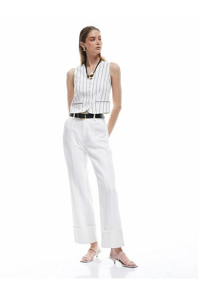Koton X Sima Tarkan - Viscose Blended Sleeveless Pocket Buttoned Vest