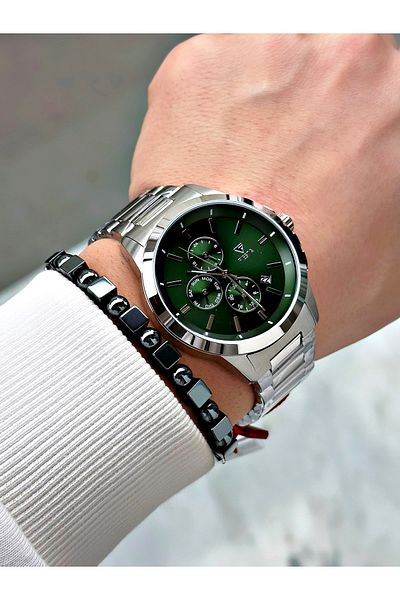 Fiesta Silver Color Functions Active Elite Steel Men Wristwatch + Bracelet