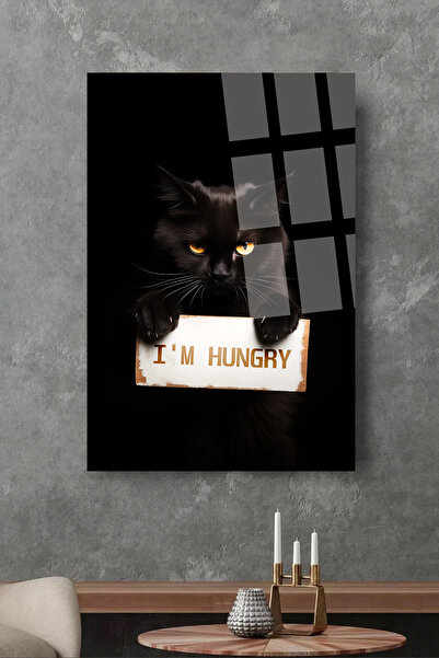 TAULART GODA SAM, GODA SAM mačka STAKLENI STOL U ULTRA JARKIM BOJAMA POKLON Z...