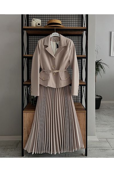 My twins Ewas Design Midi Length Skirt Blazer Jacket Women's Double Set