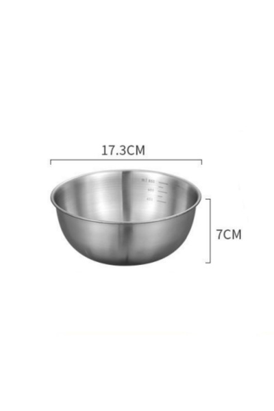 Choice S 1pc 1-3 Stainless Steel Bowl Set with Scale for Cooking Baking Food Storage Large Capacity Mixing