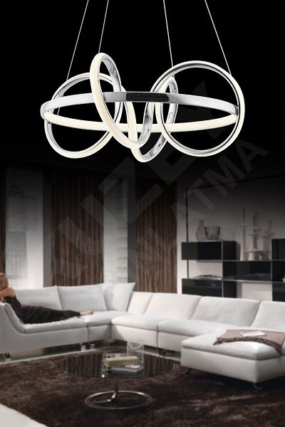 KUZEY AYDINLATMA Gizem 3 Color Lighting 3 Led Chandelier with Remote Control