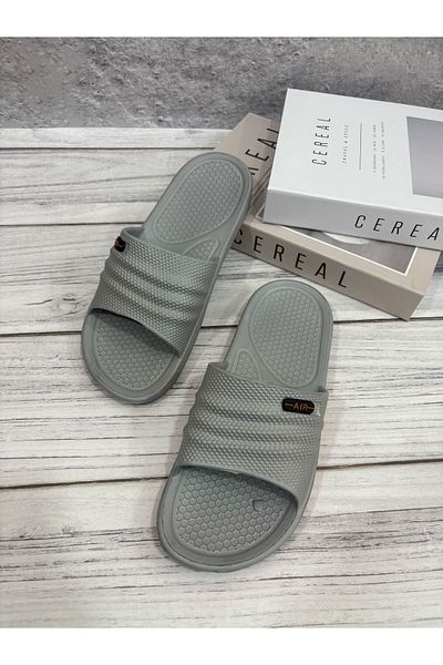 KARTER HOME Ανδρικές ρίγες με λεπτομέρειες κήπου και παντόφλες παραλίας