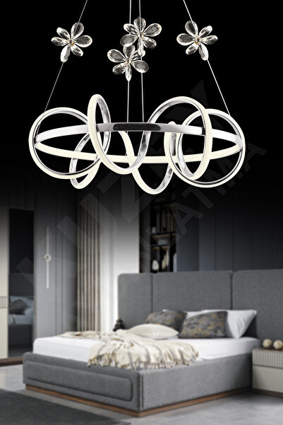 KUZEY AYDINLATMA Yıldız Yuvarlak Taşlı Ledli Kumandalı 3 Renk Aydınlatma 4 Lü