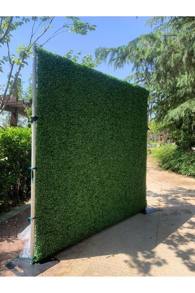BYSHOPPİNG A Kalite Yapay Çiçek Duvar Kaplama Panel Şimşir Tabaka 40x60 Cm Yeşil Dikey Bahçe