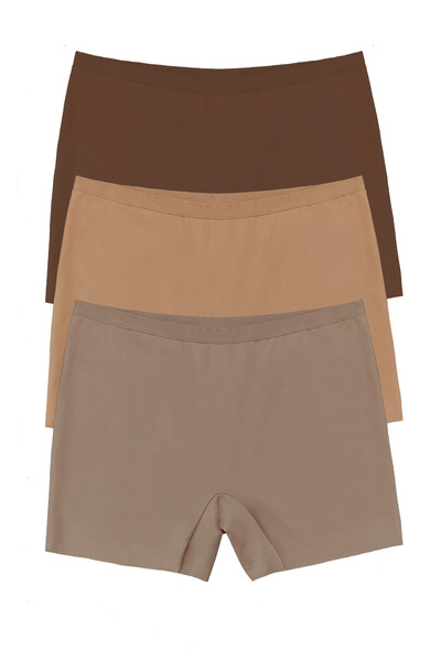 Laserias Lazer Kesim Dikişsiz Paça İz yapmayan Kadın Boxer 3 lü Paket