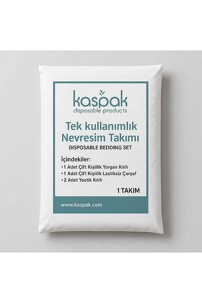 Kaspak disposable products Disposable Double Person Bedding Set 1 Piece