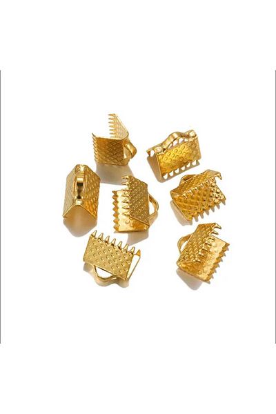 yiğit aksesuar 0.8 cm Gold Plated Crocodile Closure 100 Pieces