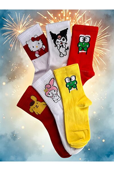 çorapdunyam Unisex Colorful Plain Cheerful College Tennis Socks