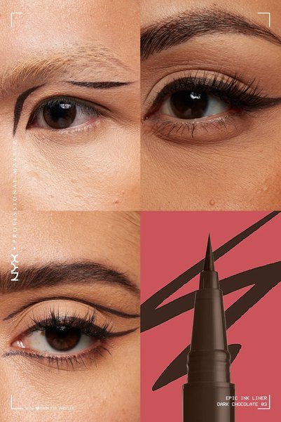 NYX Professional Makeup بطانة حبر ملحمة - شوكولاتة داكنة - كحل بني