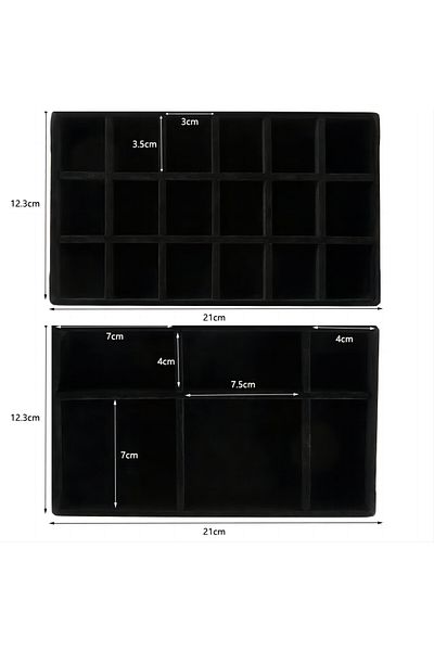 Choice 7 Black Jewelry Organizer Velvet Jewelry Storage Tray Display Ring Bracelet Necklace Storage Box Sh.