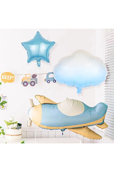 DÜVENCİ TİCARET Cloud Plane Foil Balloon Set