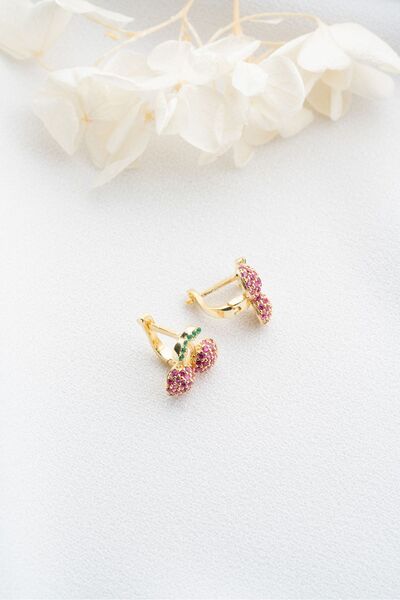 Silvano Jewelry 925 Ayar Gümüş Kiraz Küpe