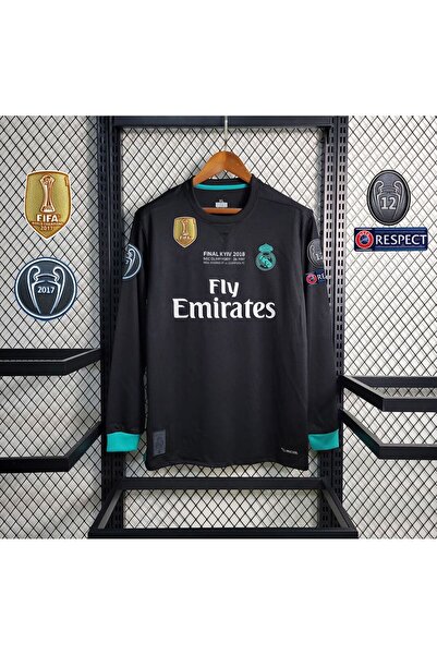 FEEL STYLE R.e.a.l M.a.d.r.i.d 2017-18 Kiev Şampiyonlar Ligi Finali Cristiano Ronaldo Forması (SİYAH-UZUN-KOL)