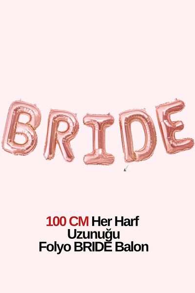 Baloncu Dede Bride Foil Balloon New Bride Celebration Foil Hearted Set Bachelorette Party