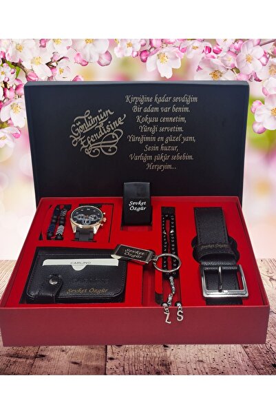 HediyesiBizden KİŞİYE ÖZEL HEDİYE SETİ ( SAAT-KEMER-KARTLIK-TESBİH- ÇAKMAK-AN...