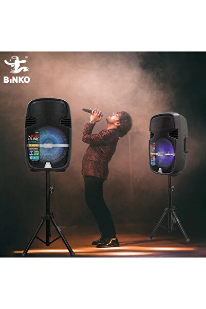 UmoTech Profesyonel Aktif/Pasif Ayaklı Kabin Hoparlör Seti 900W Bluetooth Şarjlı Işıklı Part Box +2 Mikrofon