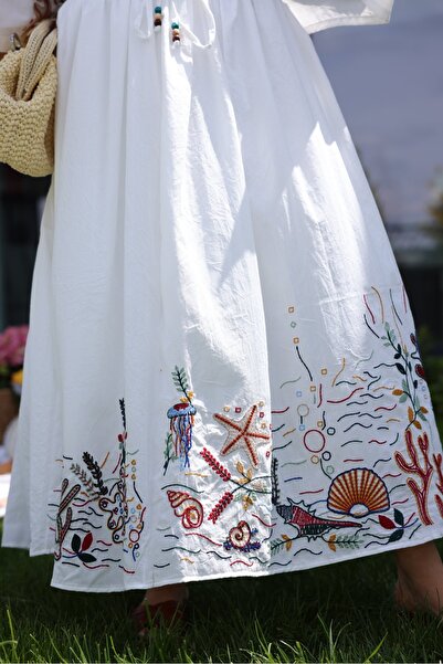 Lavanta Tekstil Hímzett ing szoknya szett