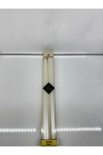 Gül Mum 2 Lİ İNCİ SEDEFLİ ŞAMDAN MUM 25 CM