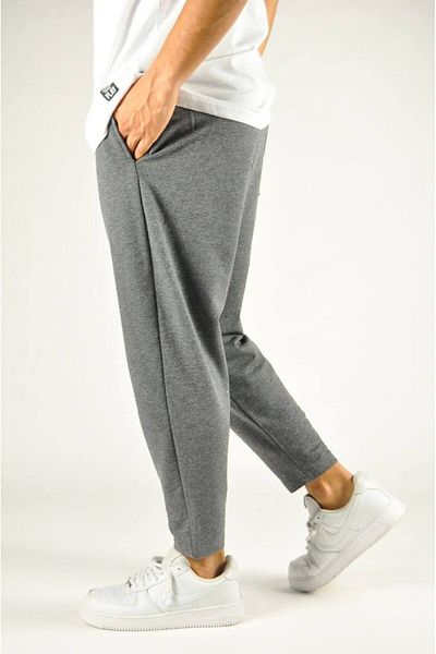 SUPERBLUE Men's Loose Basic Casual Sports Smoked Baguette Trousers