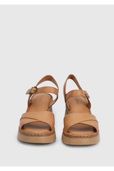 Eclipse Коричневі шкіряні жіночі босоніжки на підборах