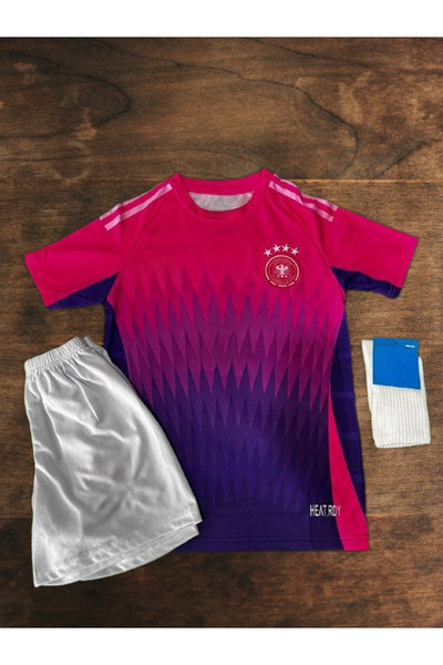 Alaturka Mix Almanya 2024 Isimsiz Deplasman Pembe Çocuk Forması Forma Şort Çorap