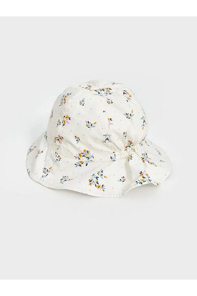 LC Waikiki قبعة دلو للفتيات الصغيرات مطبوعة من LCW Baby Ecru