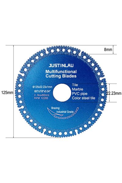 JUSTINLAU 125mm Composite Multifunctional Cutting Saw Blade 110/125mm Ultra-thin Saw Blade Ceramic Tile Glass