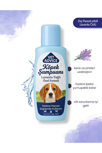 vet advice Köpek Lavanta Özlü Şampuan Bit,pire,kene uzaklaştırıcı lavanta kok...