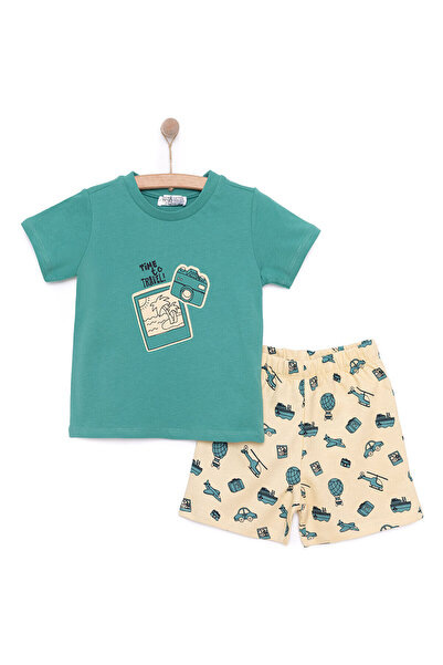 ebebek Hello Baby HelloBaby Basic Erkek Seyahat Baskılı Şortlu Takım Erkek Bebek