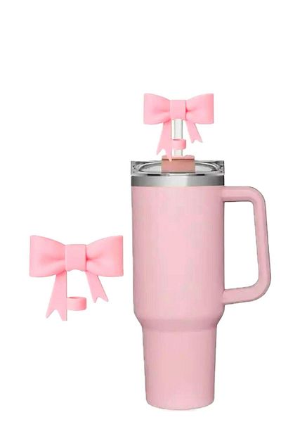 Stanley Pink Bow Ribbon Model Straw Cover Stanley Thermos Compatible