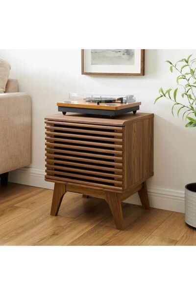 WoodenDecoration01 Ahşap Izgara Kapak Modern Komodin
