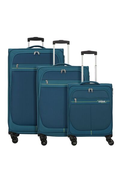American Tourister Deep Dive 4 Rollen Kofferset 3-teilig mit Dehnfalte