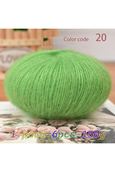 Choice 20 برعمًا من خيوط الموهير الفاخرة الخضراء، مزيج من صوف الميرينو الناعم...