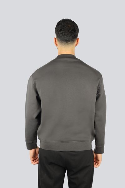 Emporio Armani Men's Zippered and Embossed Eagle Logo Regular Fit Hooded Black1 Sweatshirt Em 001045   Af10013