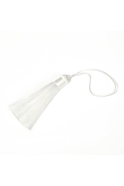 Choice 10 قطع بيضاء من فرشاة شرابة الحرير البوليستر 8 سم شرابة ساتان لصنع الم...