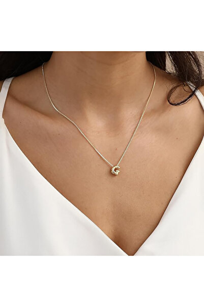 Atolyezone G Harfi Tasarım 18k Altın Kaplama Harfli Kolye Isimli Kişiye Özel ...