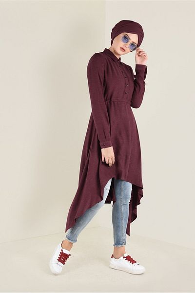 Alvina Asymmetrical Cut Waist Drawstring Tunic 4631