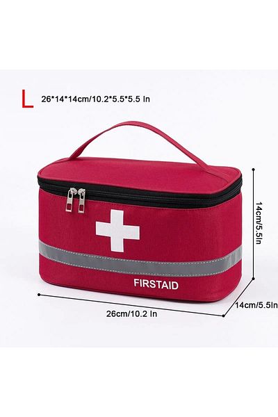 Choice B Red L Household First Aid Medical Storage Bag High Capacity Epidemic Prevention Box Iodophor Wound