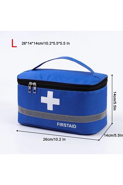 Choice B Blue L Household First Aid Medical Storage Bag High Capacity Epidemic Prevention Box Iodophor Woun