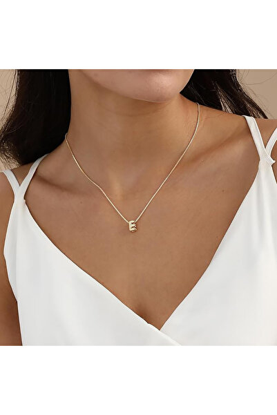 Atolyezone E Harfi Tasarım 925 Ayar Gümüş Kaplama Harfli Kolye Isimli Kişiye ...