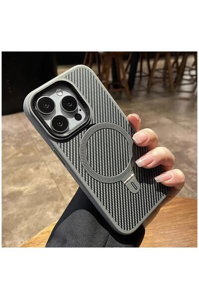 Zebana Apple iPhone 15 Pro Max Uyumlu Kılıf Zebana Best Karbon Fiber Kılıf (K...