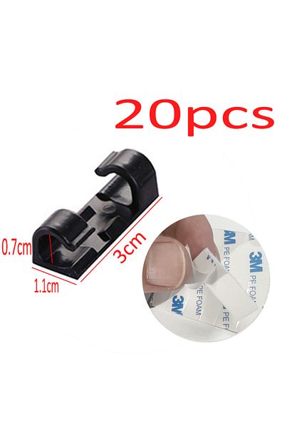 Choice4 Black-20PCS 16/20pcs Cable Organizer Clips Cable Management Wire Manager Cord Holder USB Charging Da