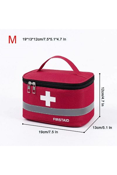 Choice B Red M Household First Aid Medical Storage Bag High Capacity Epidemic Prevention Box Iodophor Wound