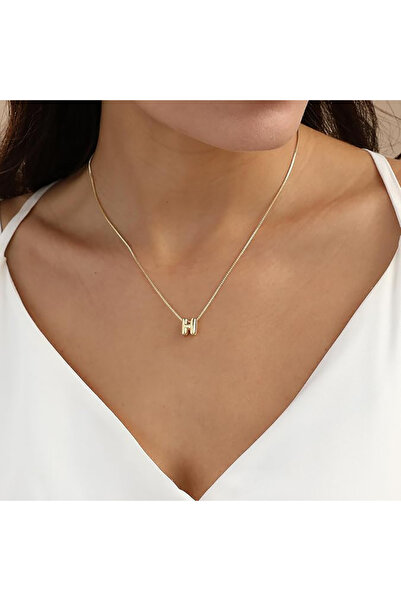Atolyezone H Harfi Tasarım 18k Altın Kaplama Harfli Kolye Isimli Kişiye Özel ...